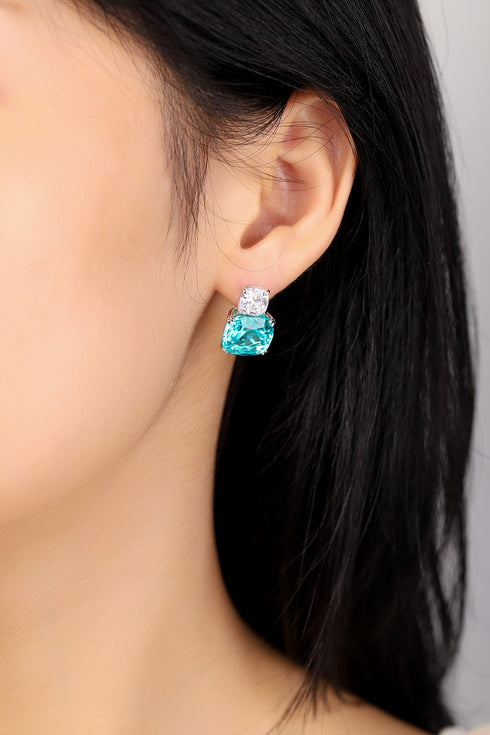 S925 Silver Cultured Paraiba Earrings A