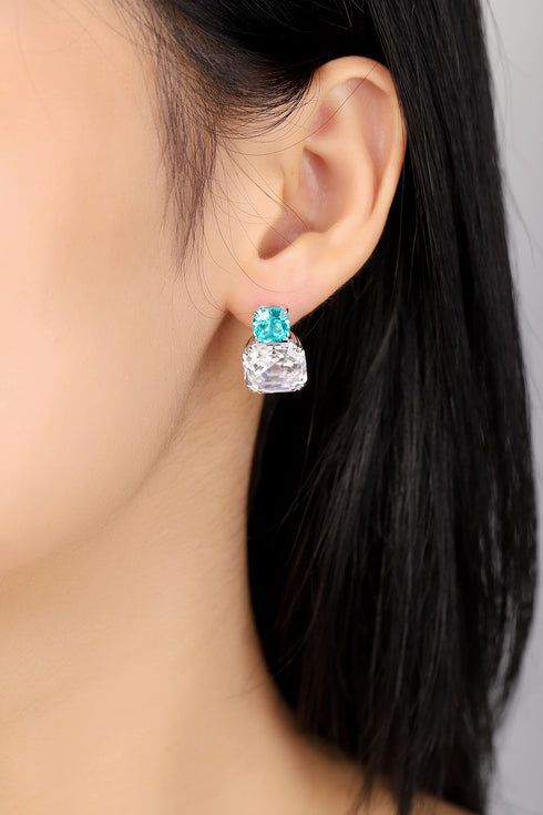 S925 Silver Cultured Paraiba Earrings A