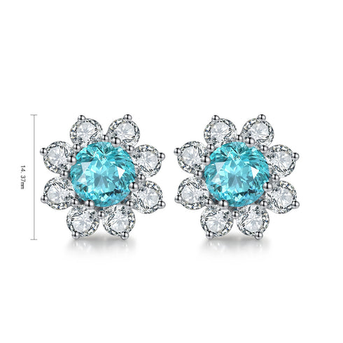 Sterling Silver Cultured Paraiba Earrings A 3.69ct