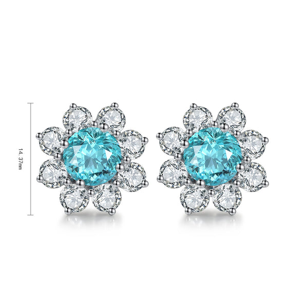 Sterling Silver Cultured Paraiba Earrings A 3.69ct