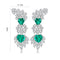 S925 Silver Cultured Emerald Earrings W 4.7ct