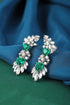 S925 Silver Cultured Emerald Earrings W 4.7ct