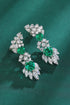 S925 Silver Cultured Emerald Earrings W 4.7ct