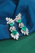 S925 Silver Cultured Emerald Earrings W 4.7ct