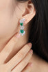 S925 Silver Cultured Emerald Earrings W 4.7ct