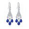 S925 Silver Cultured Sapphire Earrings A 14.81ct