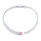 S925 Silver Cultured Imitation Diamond Pink Drop Large set Chain W