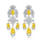 S925 Silver Yellow Sparkling Diamond Zircon Egg-shaped Earrings A 19ct
