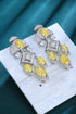 S925 Silver Yellow Sparkling Diamond Zircon Egg-shaped Earrings A 19ct