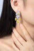 S925 Silver Yellow Sparkling Diamond Zircon Egg-shaped Earrings A 19ct