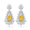 S925 silver sparkling diamond yellow zircon earrings 4ct