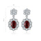 S925 Silver Cultured Red Ruby Earrings W 2.32ct