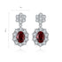 S925 Silver Cultured Red Ruby Earrings W 2.32ct