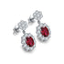 S925 Silver Cultured Red Ruby Earrings W 2.32ct