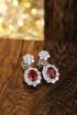 S925 Silver Cultured Red Ruby Earrings W 2.32ct