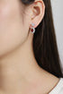 S925 Silver Cultured Red Ruby Earrings W 2.32ct