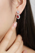 S925 Silver Cultured Red Ruby Earrings W 2.32ct