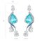 S925 silver cultured Paraiba Earrings W 7.17c
