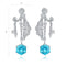 S925 Sterling Silver Cultured Paraiba Earrings W 6.67ct