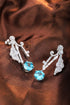 S925 Sterling Silver Cultured Paraiba Earrings W 6.67ct