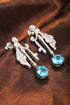 S925 Sterling Silver Cultured Paraiba Earrings W 6.67ct