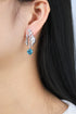 S925 Sterling Silver Cultured Paraiba Earrings W 6.67ct