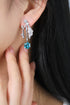S925 Sterling Silver Cultured Paraiba Earrings W 6.67ct