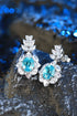 S925 Sterling silver cultured Paraiba Earrings A 7.2ct