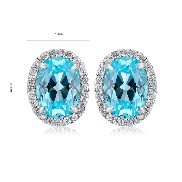 S925 Sterling silver cultured Paraiba earrings A 2.74ct