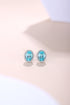 S925 Sterling silver cultured Paraiba earrings A 2.74ct