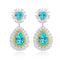 S925 sterling silver cultured Paraiba earrings W 13.74ct