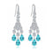 S925 silver cultured Paraiba earrings W 18.37ct