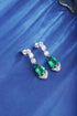 S925 silver cultured emerald earrings W 8.02ct
