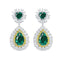 S925 Silver Cultured Emerald Earrings W 6.29ct
