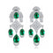 S925 silver cultured emerald earrings W 7.6ct