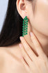 S925 sterling silver cultured emerald earrings W 17.2ct