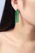 S925 sterling silver cultured emerald earrings W 17.2ct