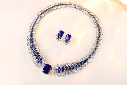 S925 silver cultured sapphire earrings W 13.71ct