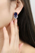 S925 silver cultured sapphire earrings W 13.71ct