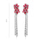 S925 sterling silver cultured red sapphire earrings W 5.35ct