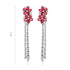 S925 sterling silver cultured red sapphire earrings W 5.35ct