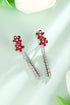 S925 sterling silver cultured red sapphire earrings W 5.35ct