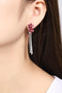 S925 sterling silver cultured red sapphire earrings W 5.35ct
