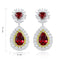S925 sterling silver cultured red sapphire earrings W 11.55ct