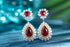 S925 sterling silver cultured red sapphire earrings W 11.55ct