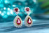 S925 sterling silver cultured red sapphire earrings W 11.55ct