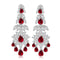 S925 silver cultured red sapphire earrings W 10.23ct