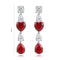 S925 sterling silver cultured red sapphire earrings W 6.55ct