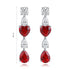 S925 sterling silver cultured red sapphire earrings W 6.55ct
