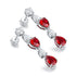 S925 sterling silver cultured red sapphire earrings W 6.55ct